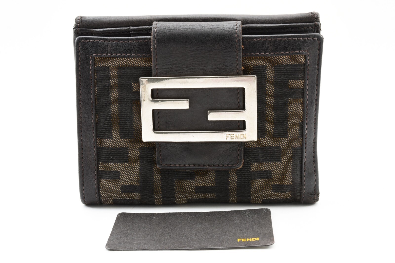 FENDI Bifold Wallet Zucca Zuccino Brown Canvas Authentic [ Rank B ] Japan #H211