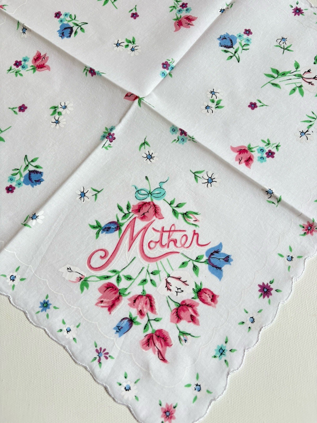 Beautiful New LuRay MOTHER Handkerchief Hankie With Pretty Roses