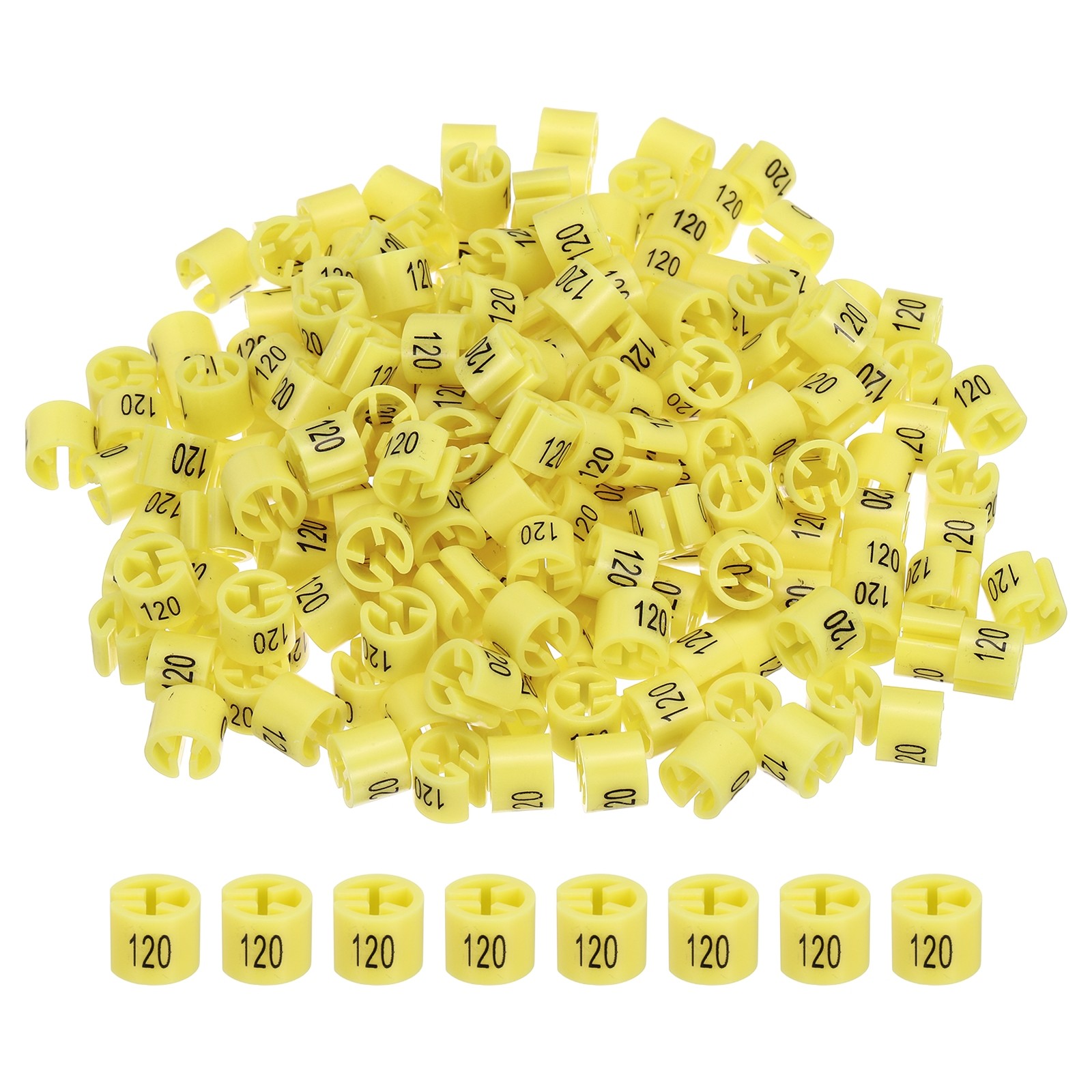 300Pcs 120 Size Clothes Hanger Marker Fit 3mm Rod for Garment Coding Yellow