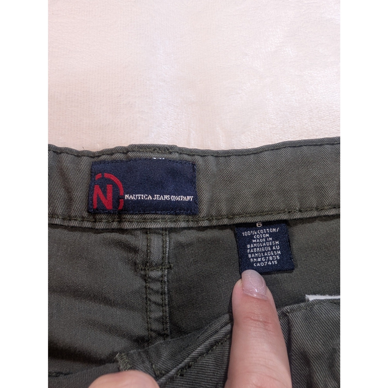 Nautica Jeans Co Womens Shorts Size 6 Olive Green Cotton Vintage Utility Y2K