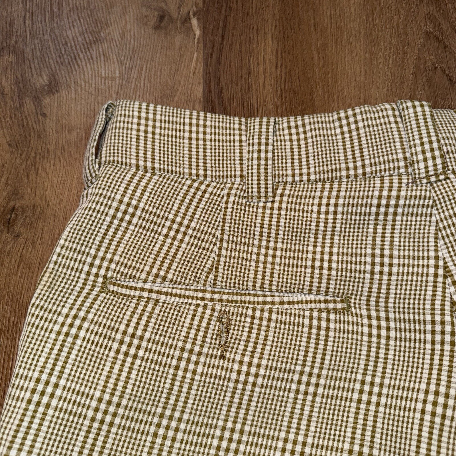 1960s Pants Mens Vtg 60s Madmen Rat pack Disco Plaid Polyester Mod MCM 35 27