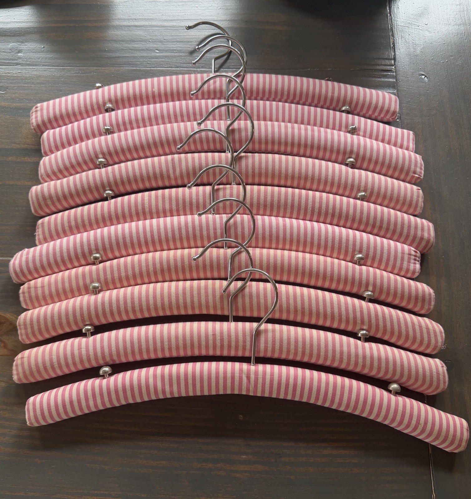 Victoria’s Secret Vintage Pink And White Padded Hangers Lot of 10