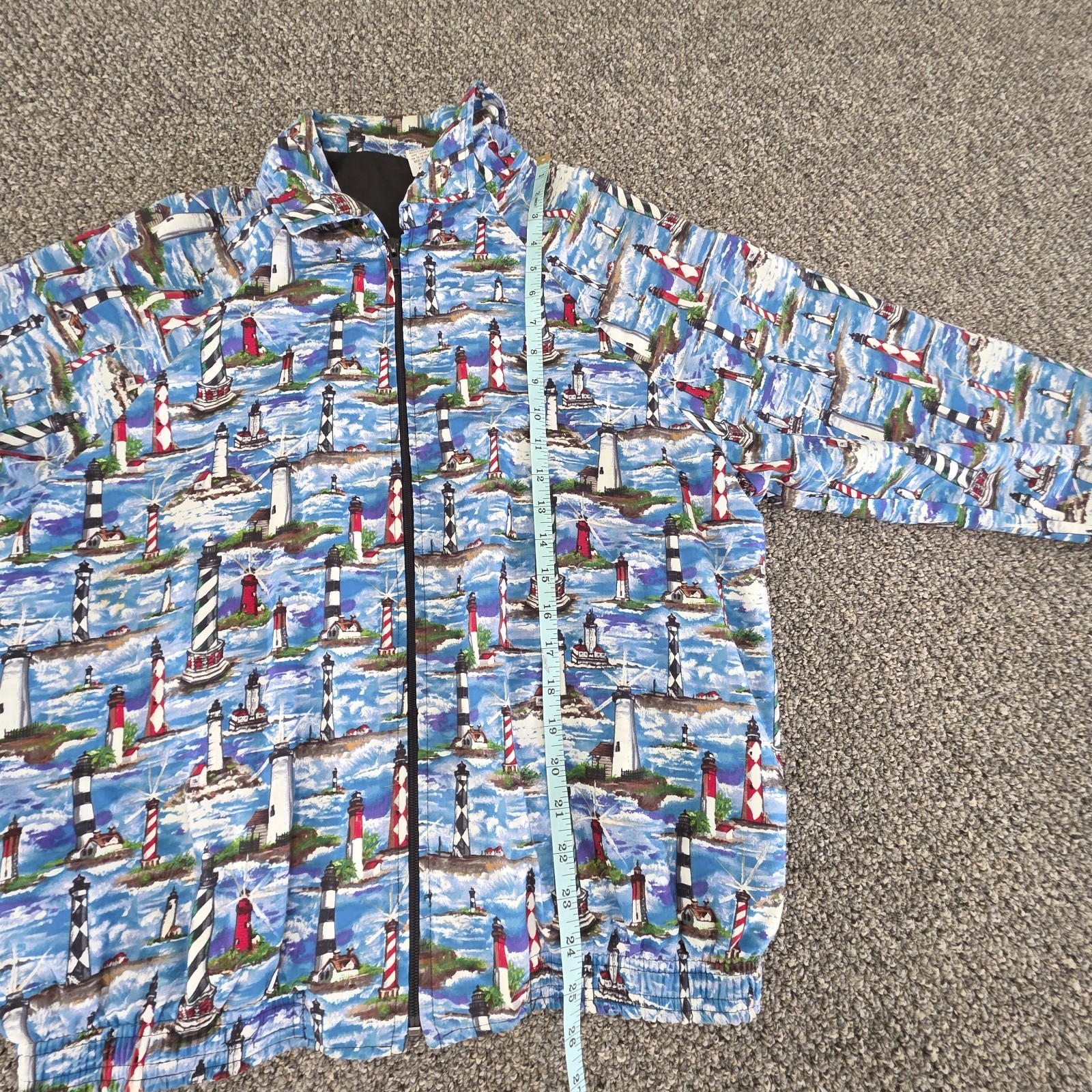 Vintage 70’s -80’s lighthouse pattern jacket made in USA Adult Med