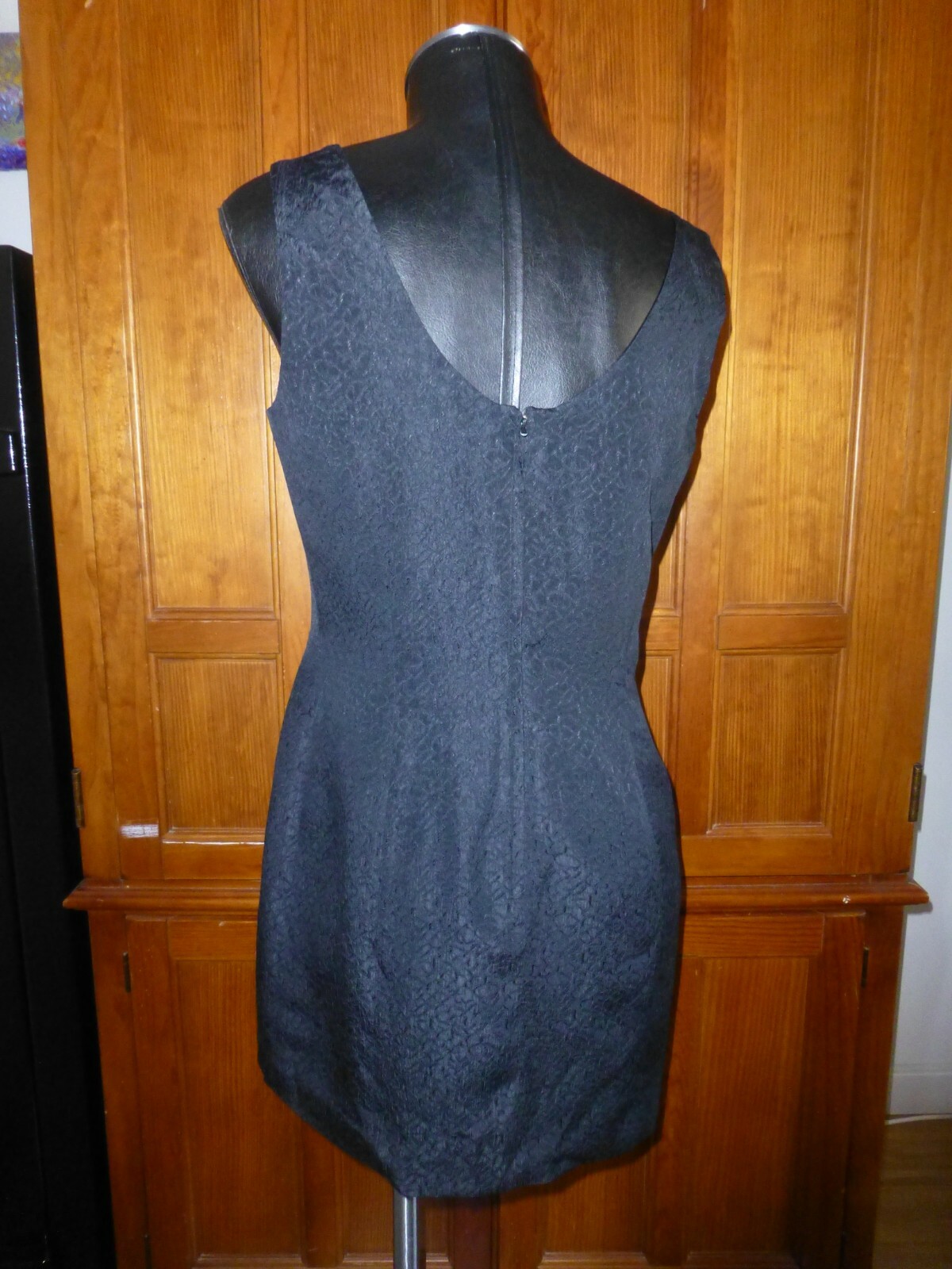 Vintage 80s ~ NIPON BOUTIQUE ~ Silk Black Cocktail Party Sheath Mini DRESS 6