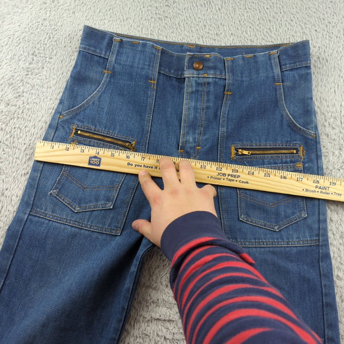 Vintage Jeans Womens Measures 31×29 Cargo Bush Flare Utility Juniors Teens Rare