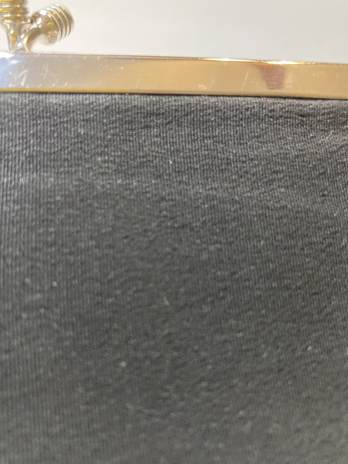 Vintage Garay Black Fold Over Clutch Handbag Formal Evening Bag Goldtone