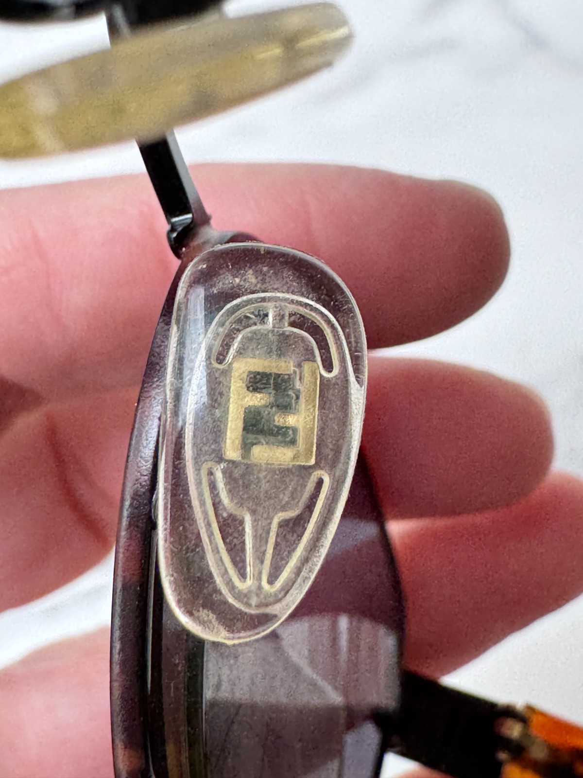 Vintage FENDI FS 135 Havana Black Tortoiseshell Metal GLASS FRAMES ONLY, CASE