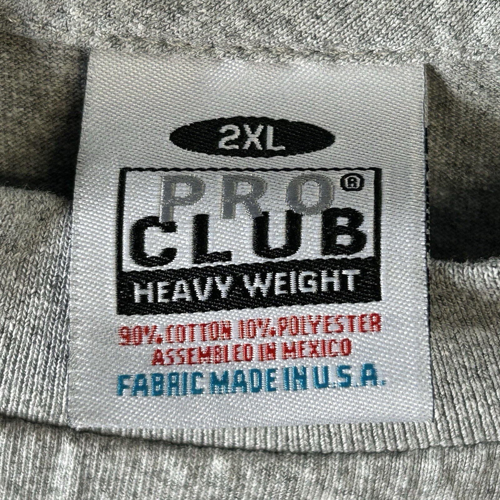 Vintage T Shirt Men’s 2XL Blank Pro Club Gray Blank Heavyweight Made In USA