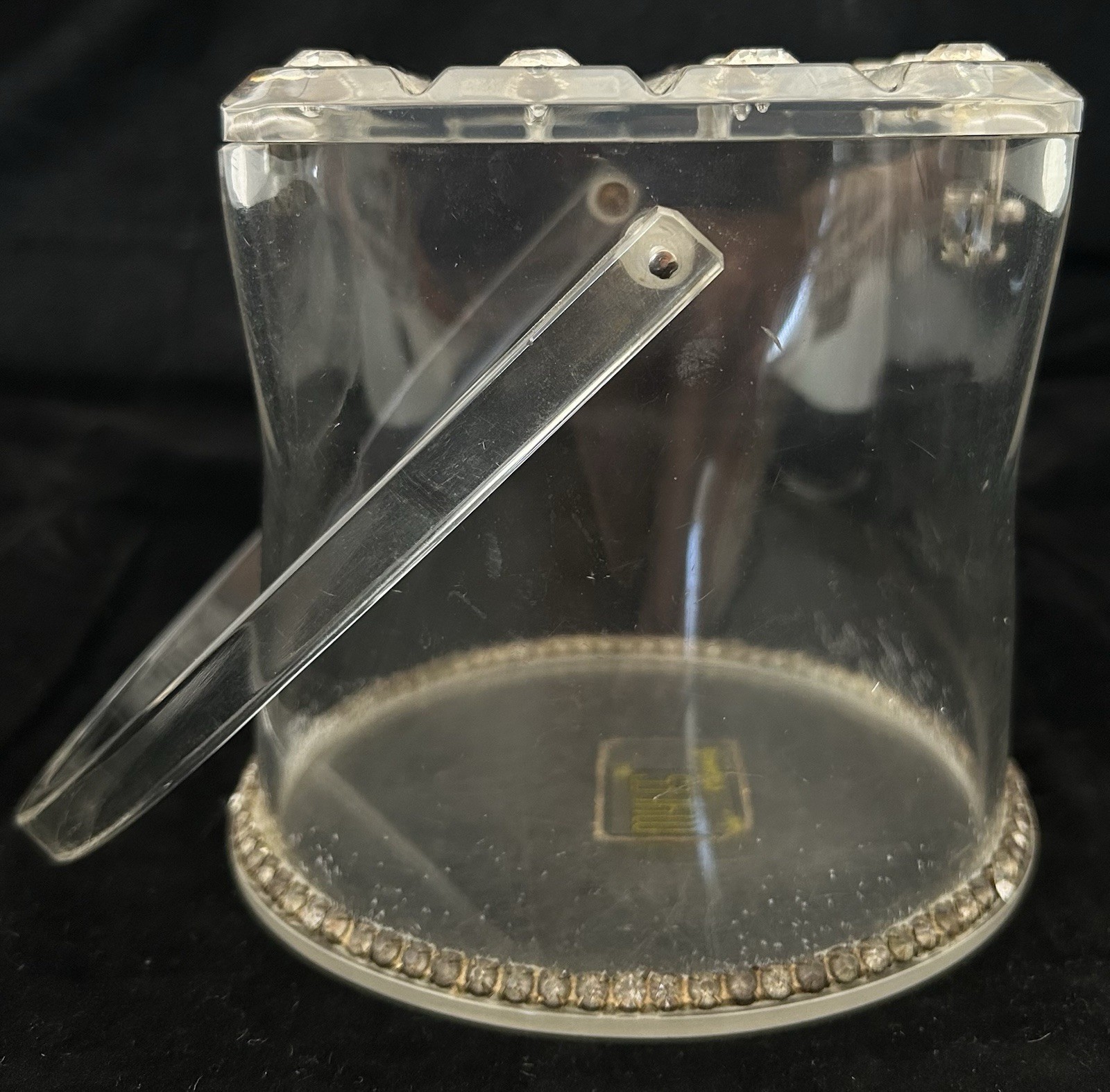 Vintage Myles Original Clear Lucite with Rhinestones Purse CA. 1950s-60s