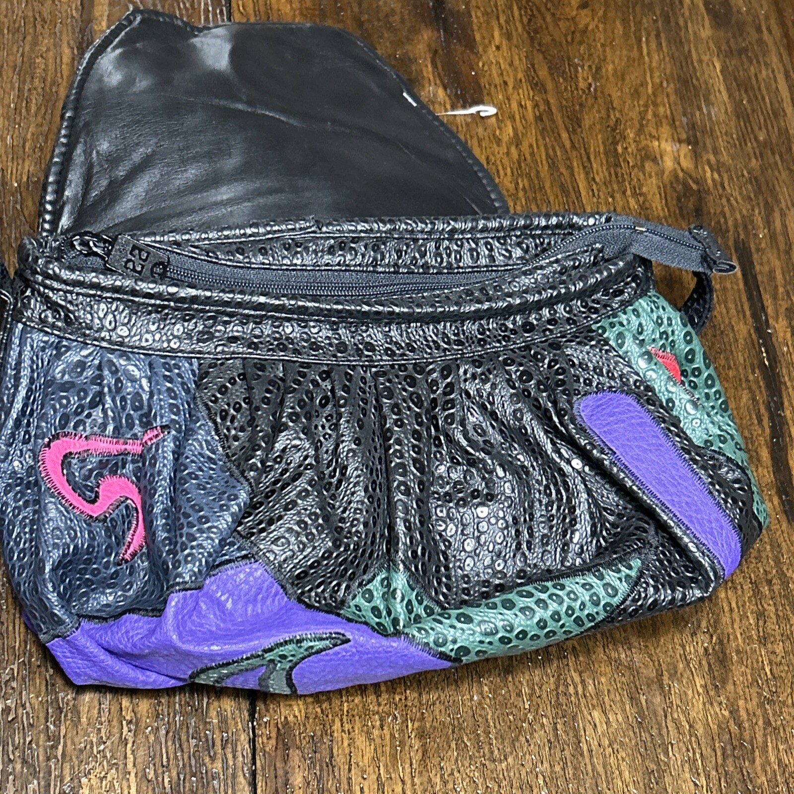 Vintage 80s Nas Bag Multicolor Patchwork Handbag Purse Korea Colorful Bright Art