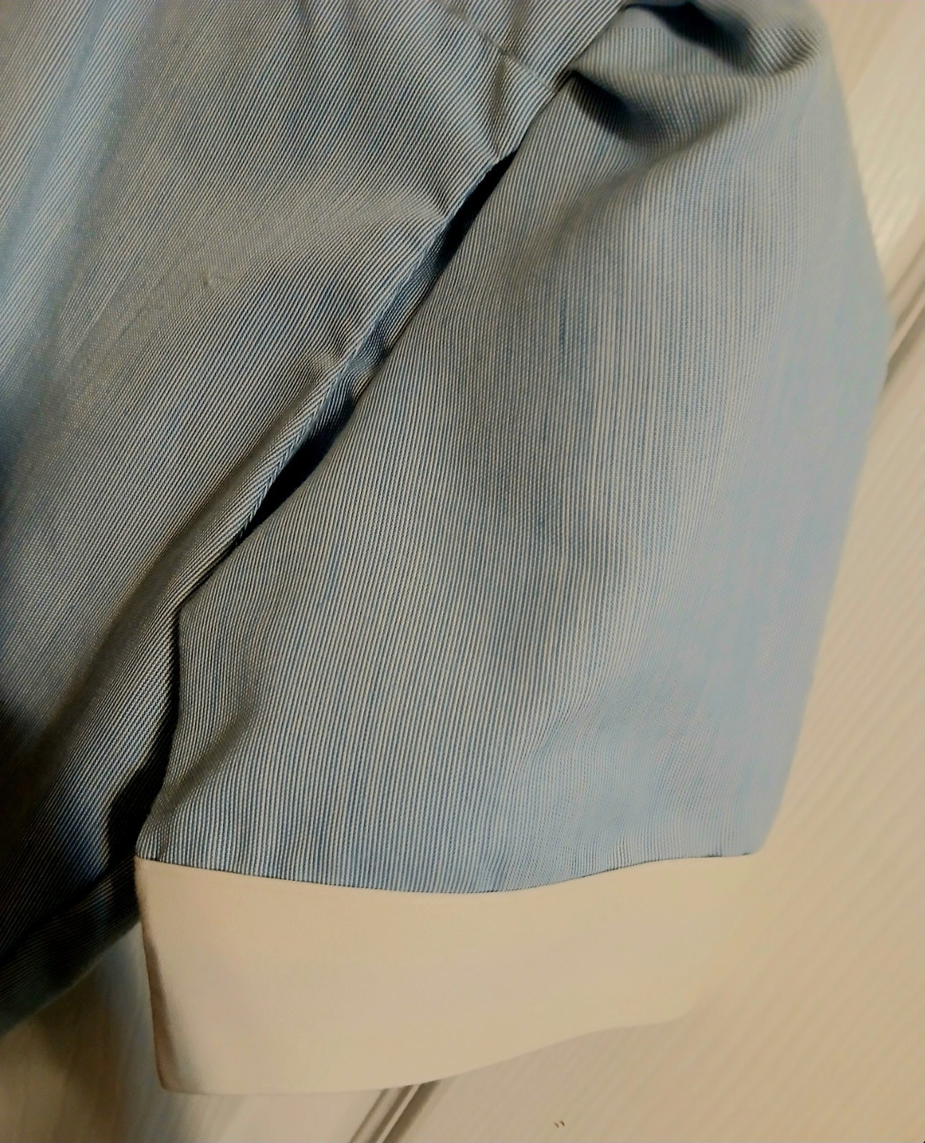 Vintage 1950’s-1960 Nurse Uniform Dres Blue & White stripe 24″ waist 34″ Length
