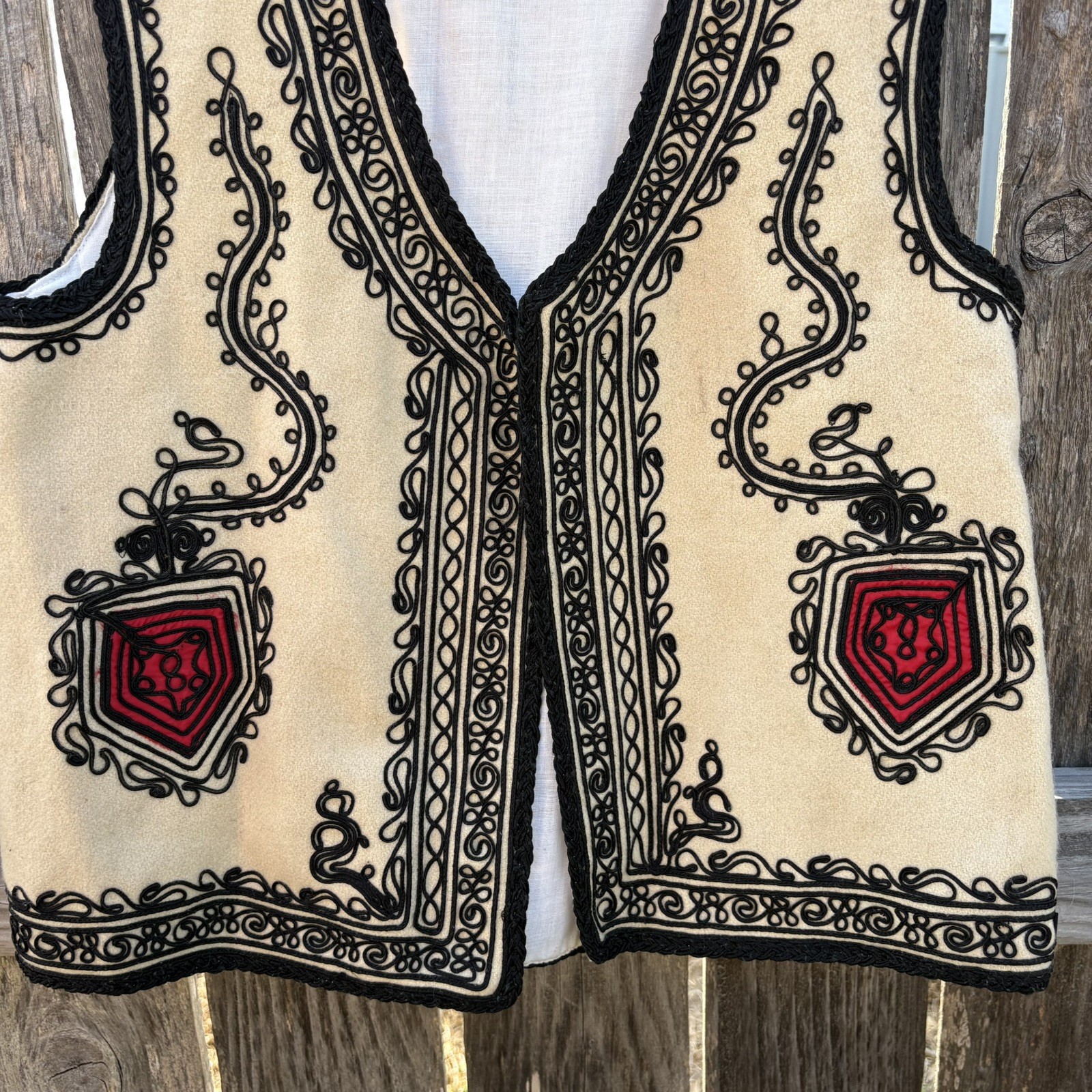 Vintage Traditional Romanian Folk Peasant’s Vest from Romania Embroidered 1970s