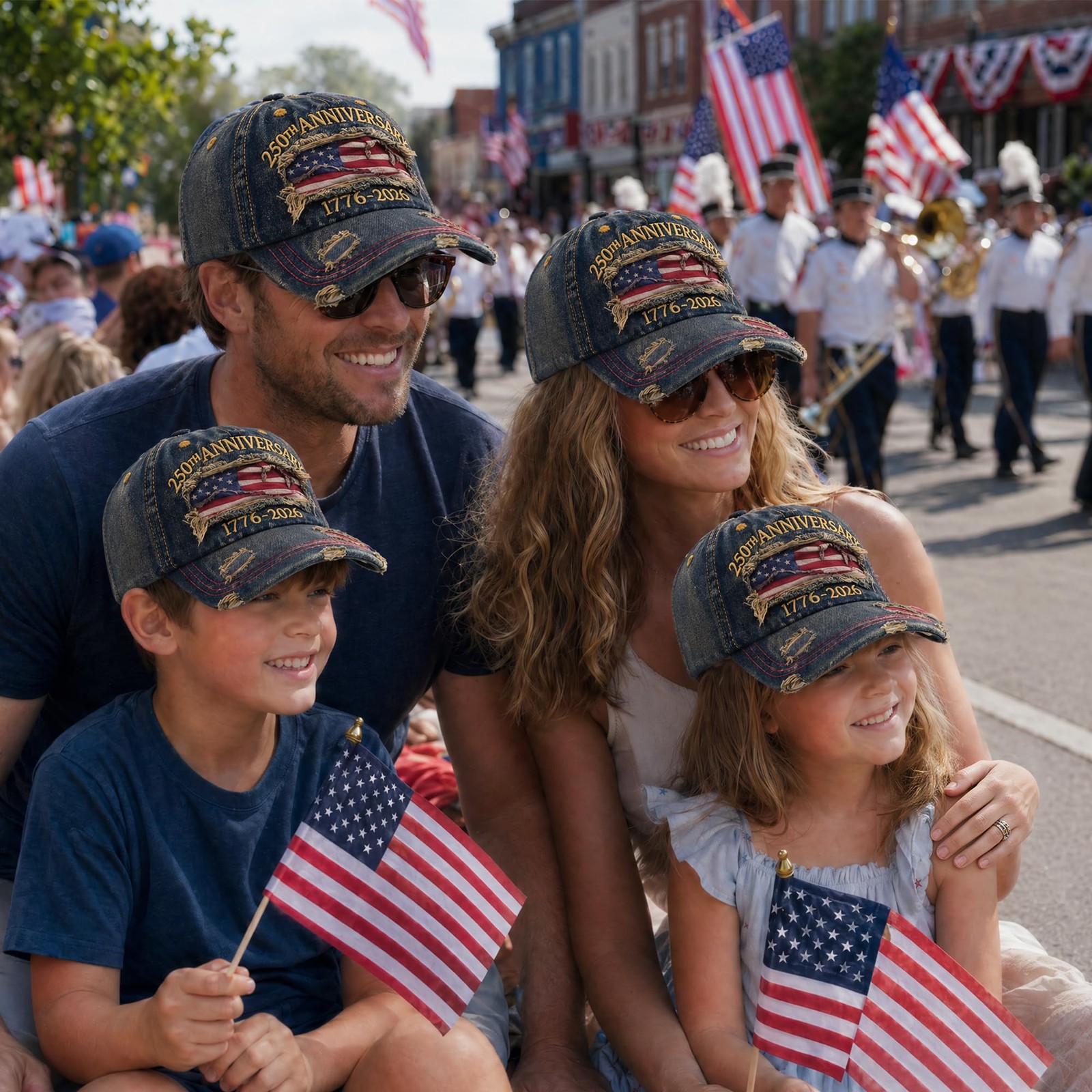 250th Anniversary USA Hat, Adjustable United States One Size, Denim