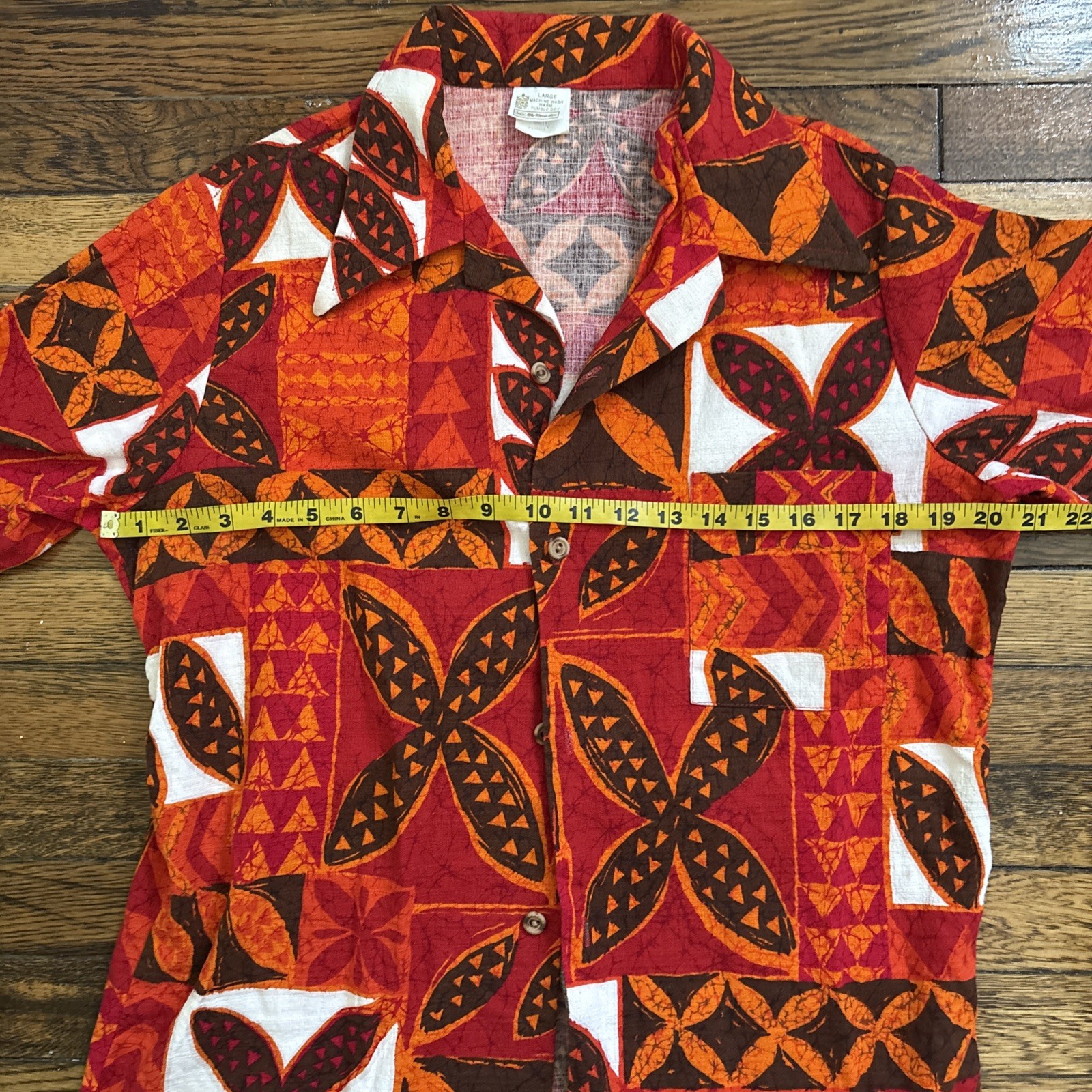 Vintage 70s Two Piece Swimsuit Lounge Set Hawaii Cotton Retro Small Tiki