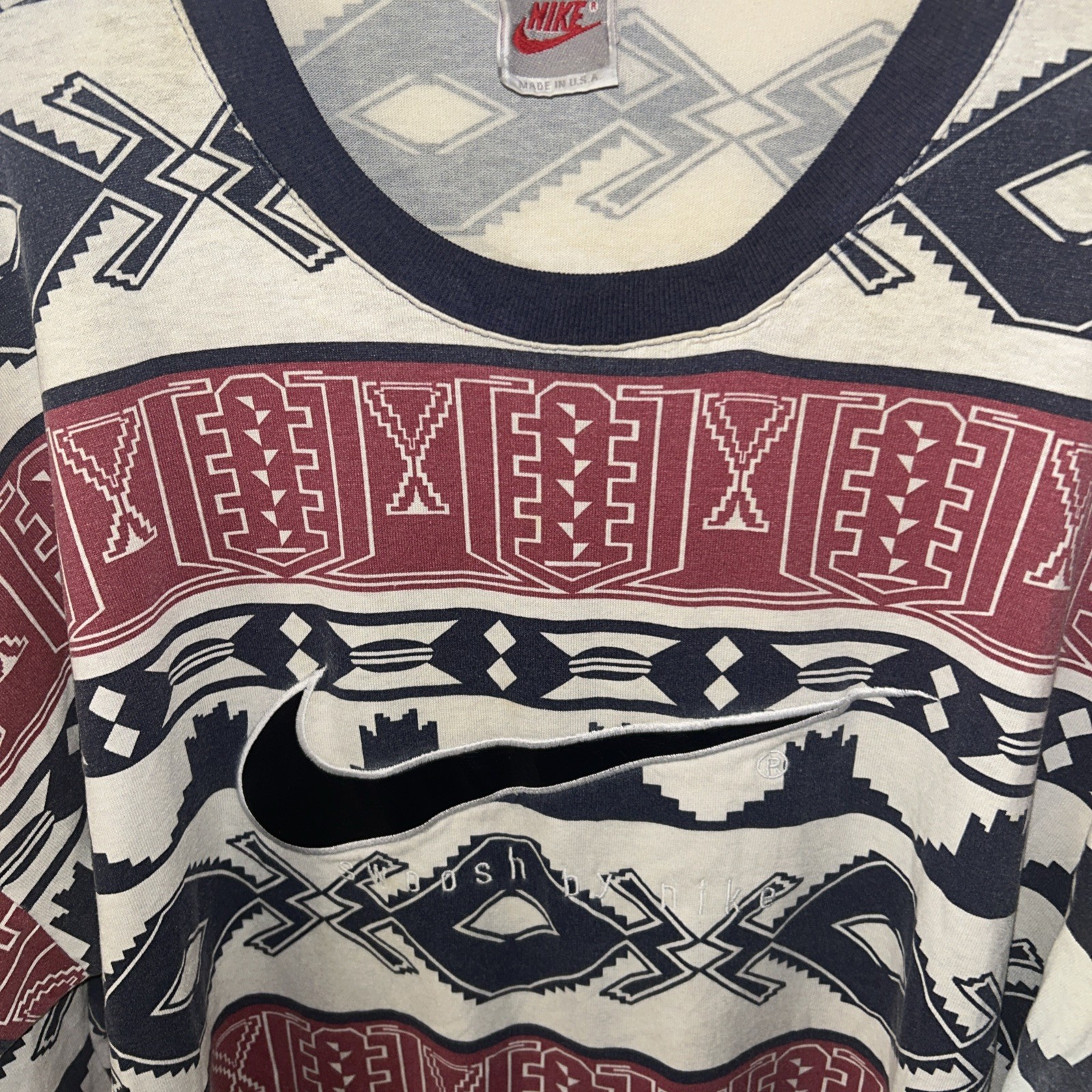 Nike Geometric Navajo Shirt Men XL Vintage 90’s AOP Abstract Design Made USA