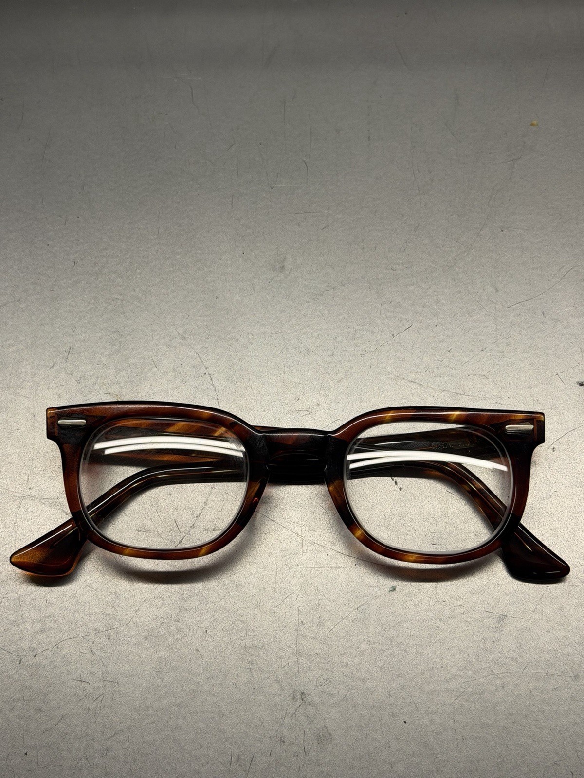 American Optical Stadium USA Military Issue Demi Amber Tortoise 44-24-5 1/2”