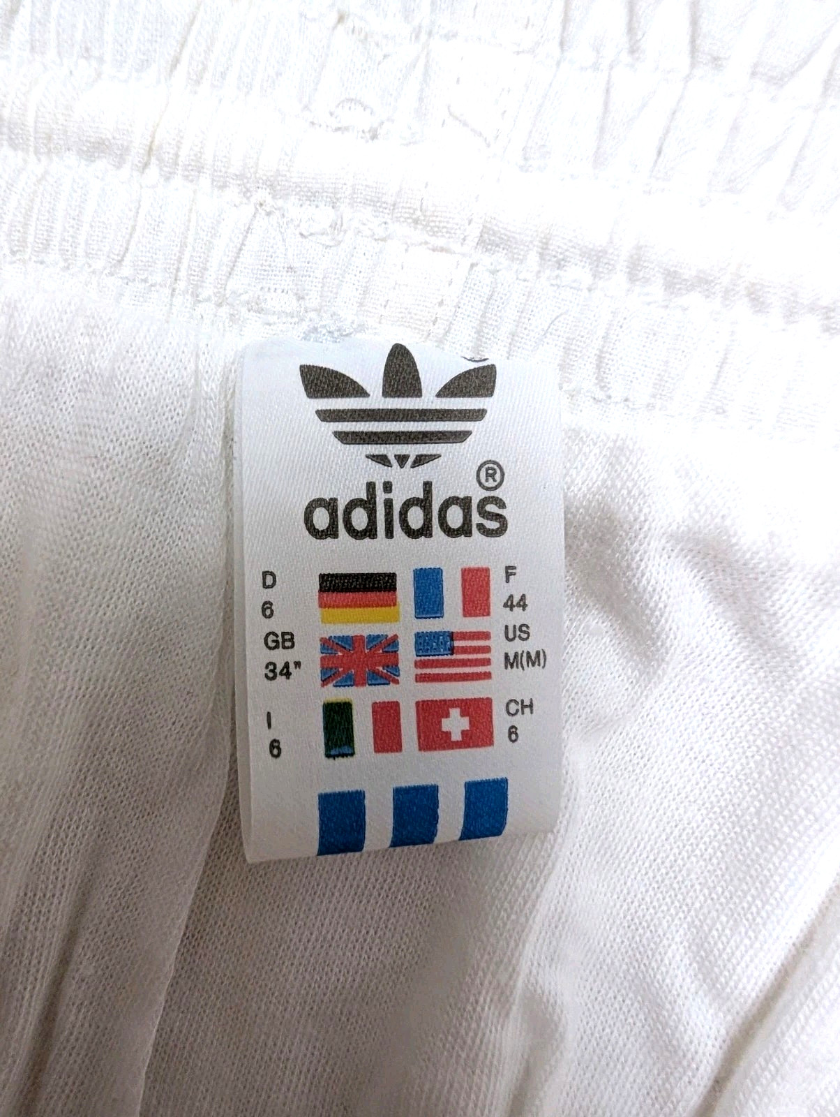 Adidas Cotton Shorts D6 Football Gym Pants Vintage Retro White Sports Running Gym