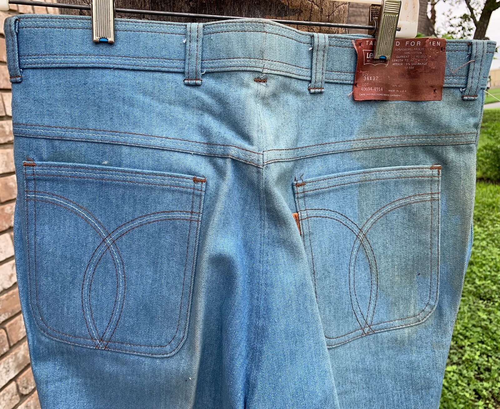 Levis Polyester / Cotton WPL 423 Action Slacks Blue 70s Vintage Jeans