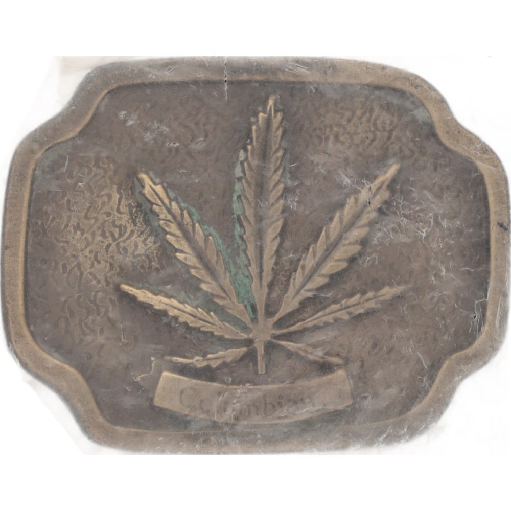 New Marijuana Weed Pot Leaf Hippie Biker Stoner Smoker 420 70s Vtg Belt Buckle