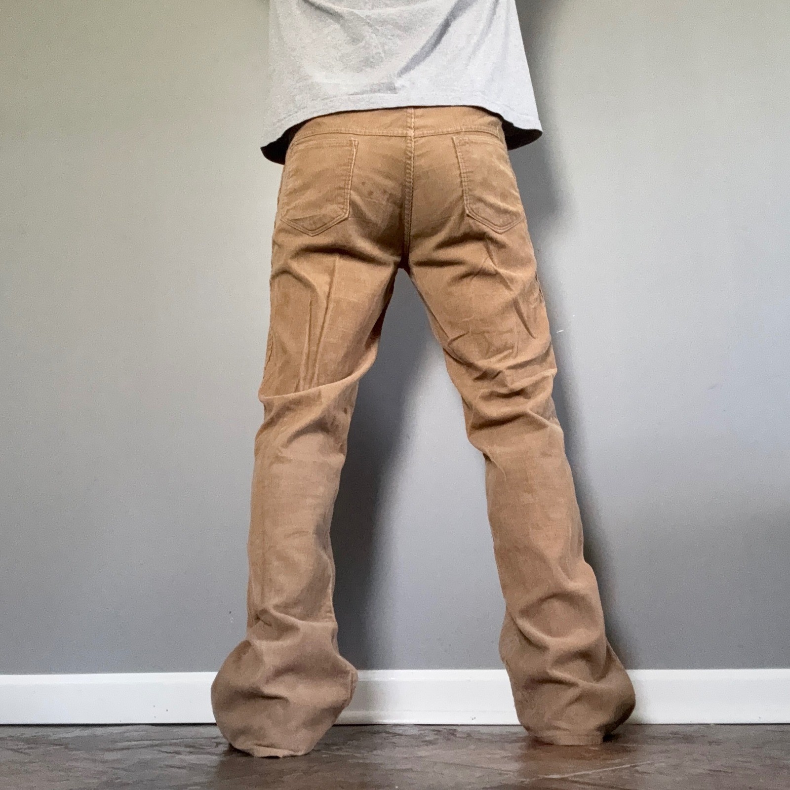 Vintage 70’s Tan Flare Leg Mr. Leggs Corduroy Pants Talon 42 Zipper
