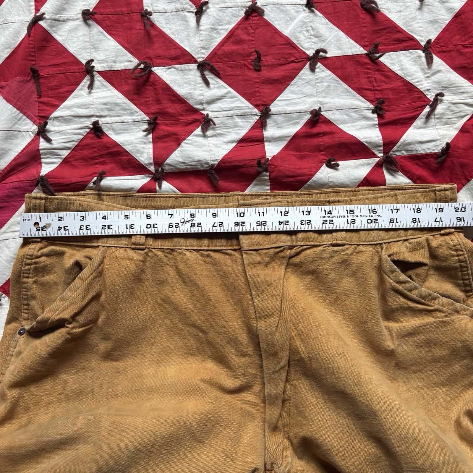 Vintage American Field Canvas Hunting Pants Mens As Is Worn Beige