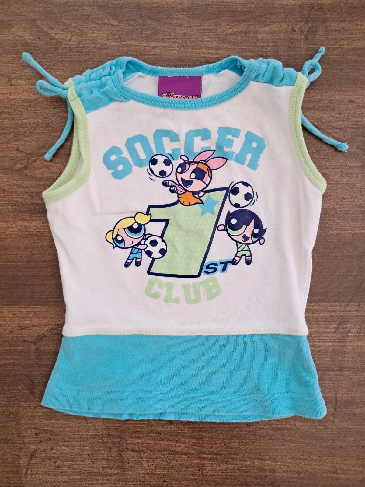 Vintage Powerpuff Girls Tank Top Soccer Kid’s Cartoon Network Shirt
