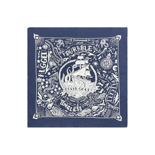 4-Pack 100% Cotton Bandana Set, Vintage Graphic Print, 22×22 inches Assorted 1
