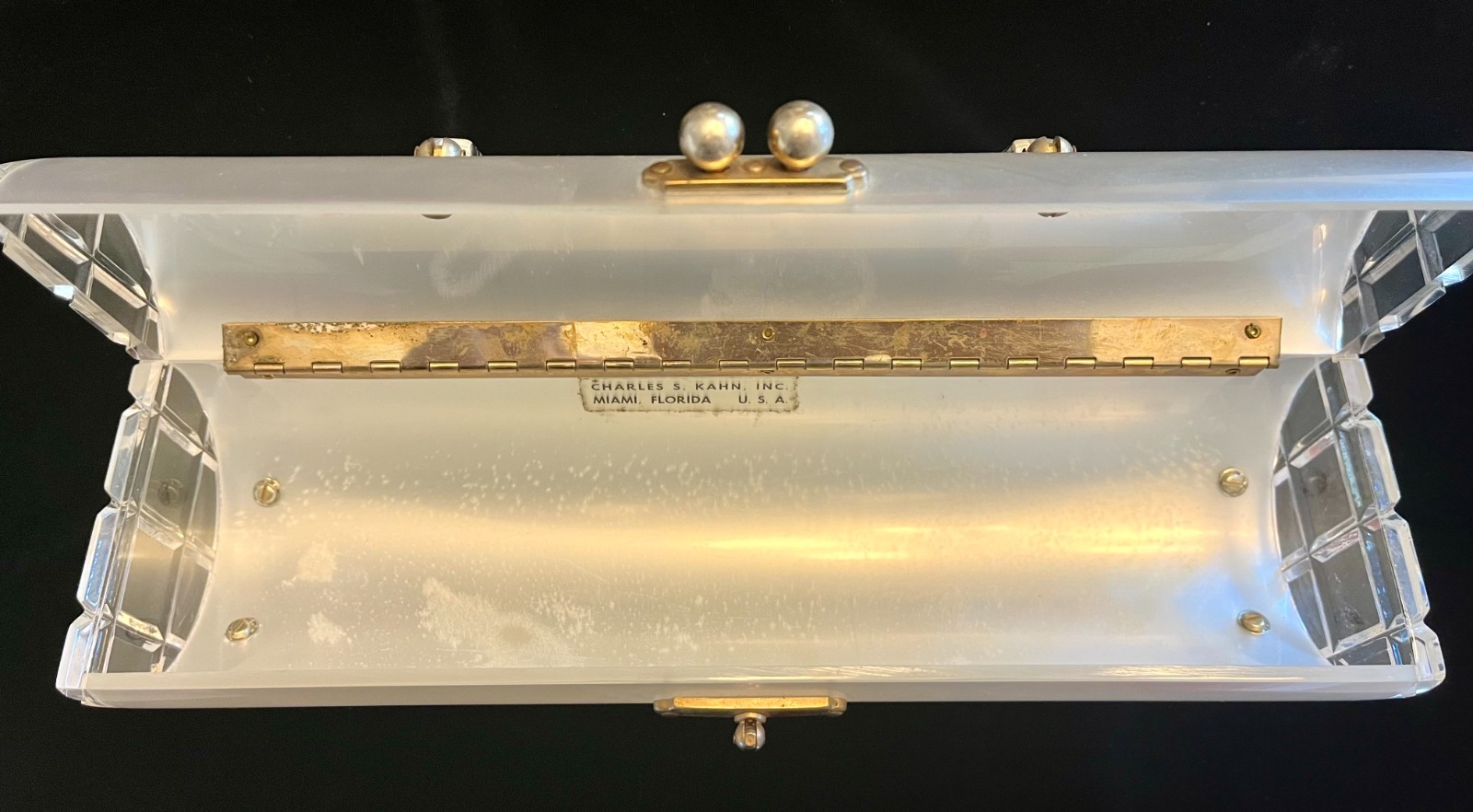 Vintage Charles S. Kahn Lucite Barrel Purse