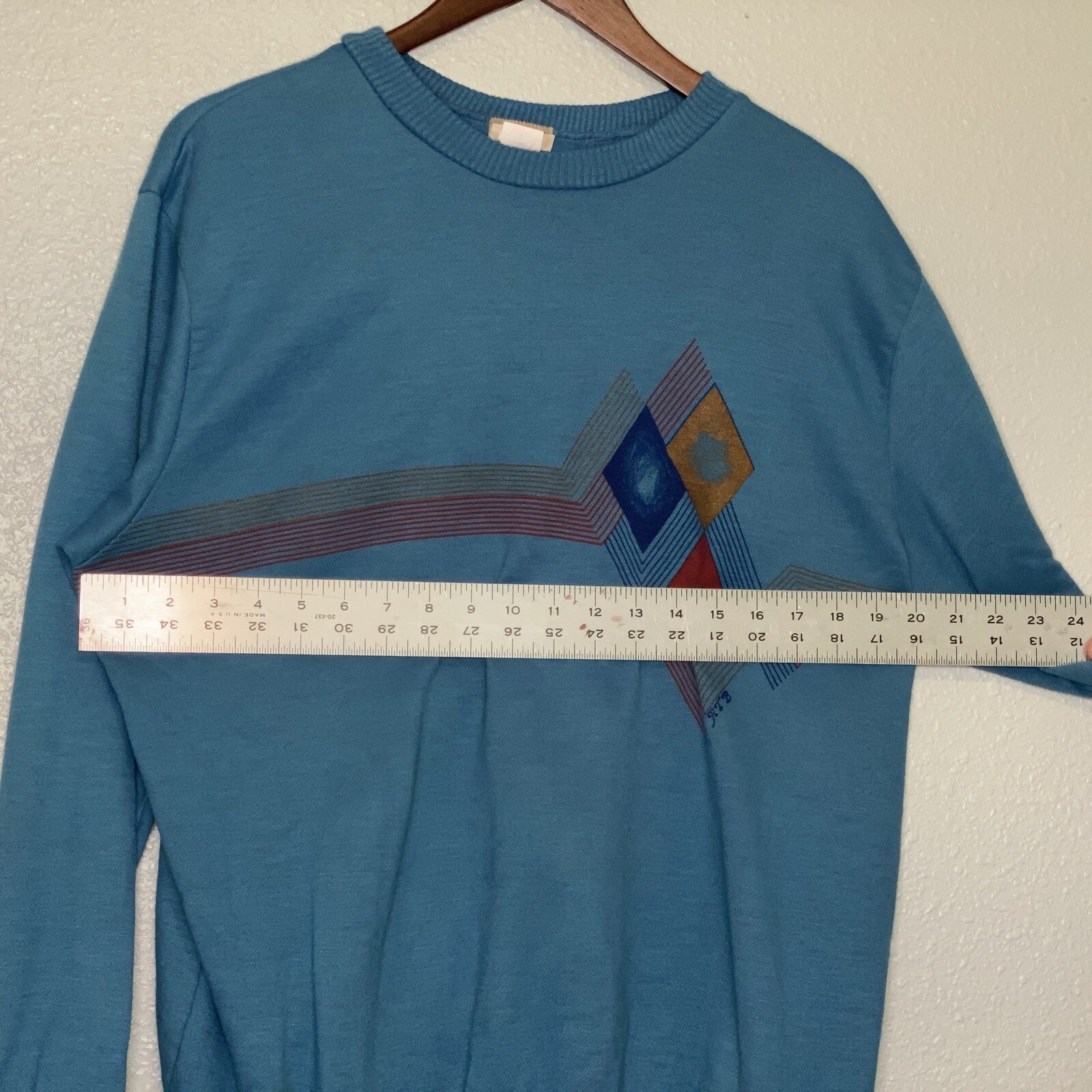70’s VINTAGE Sweatshirt A Trifle Bit XL Geometric Audrey Nevitski 1970 ORIGINAL