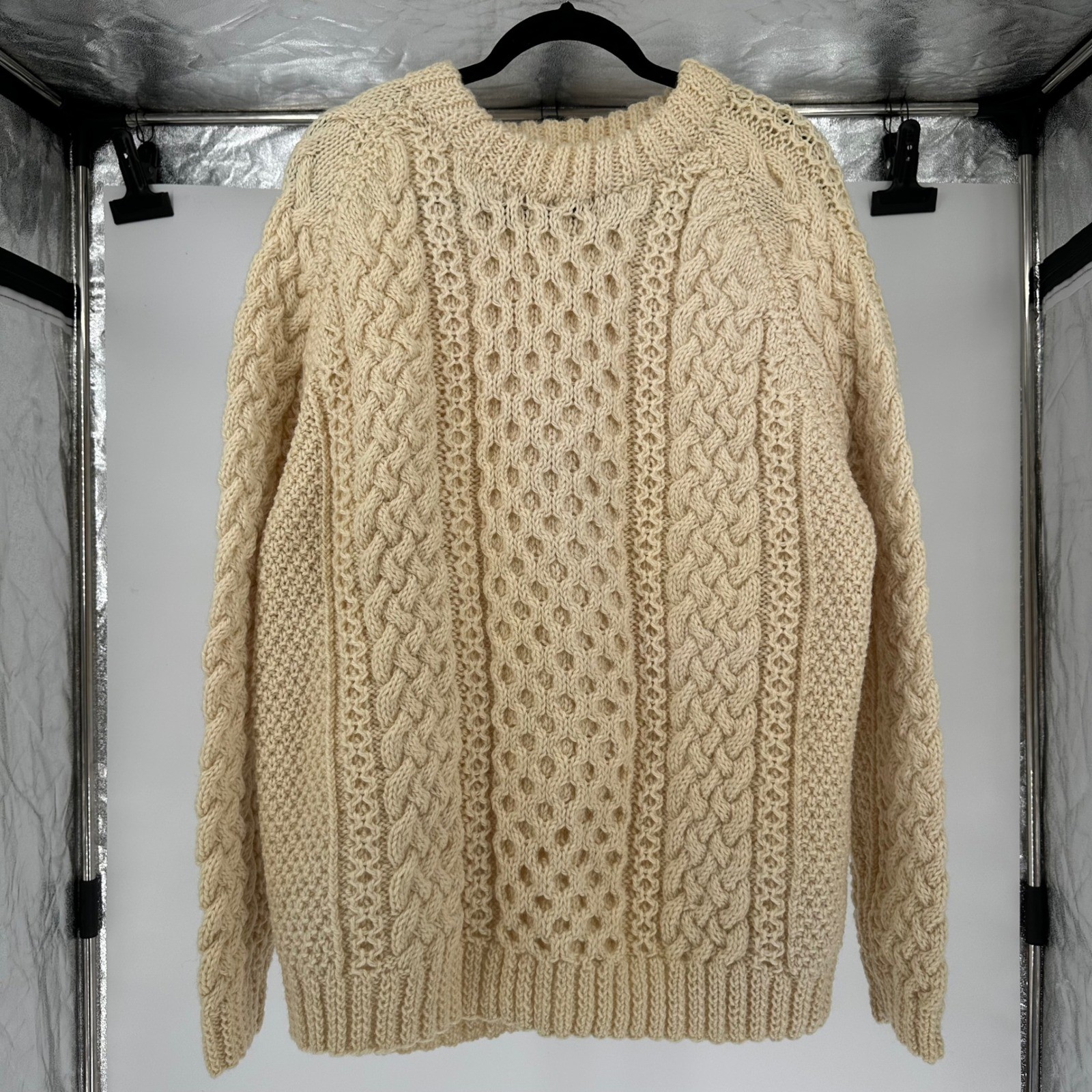 Vintage United Kingdom 100% Pure New Wool Chunky Fisherman Pullover Sweater Men