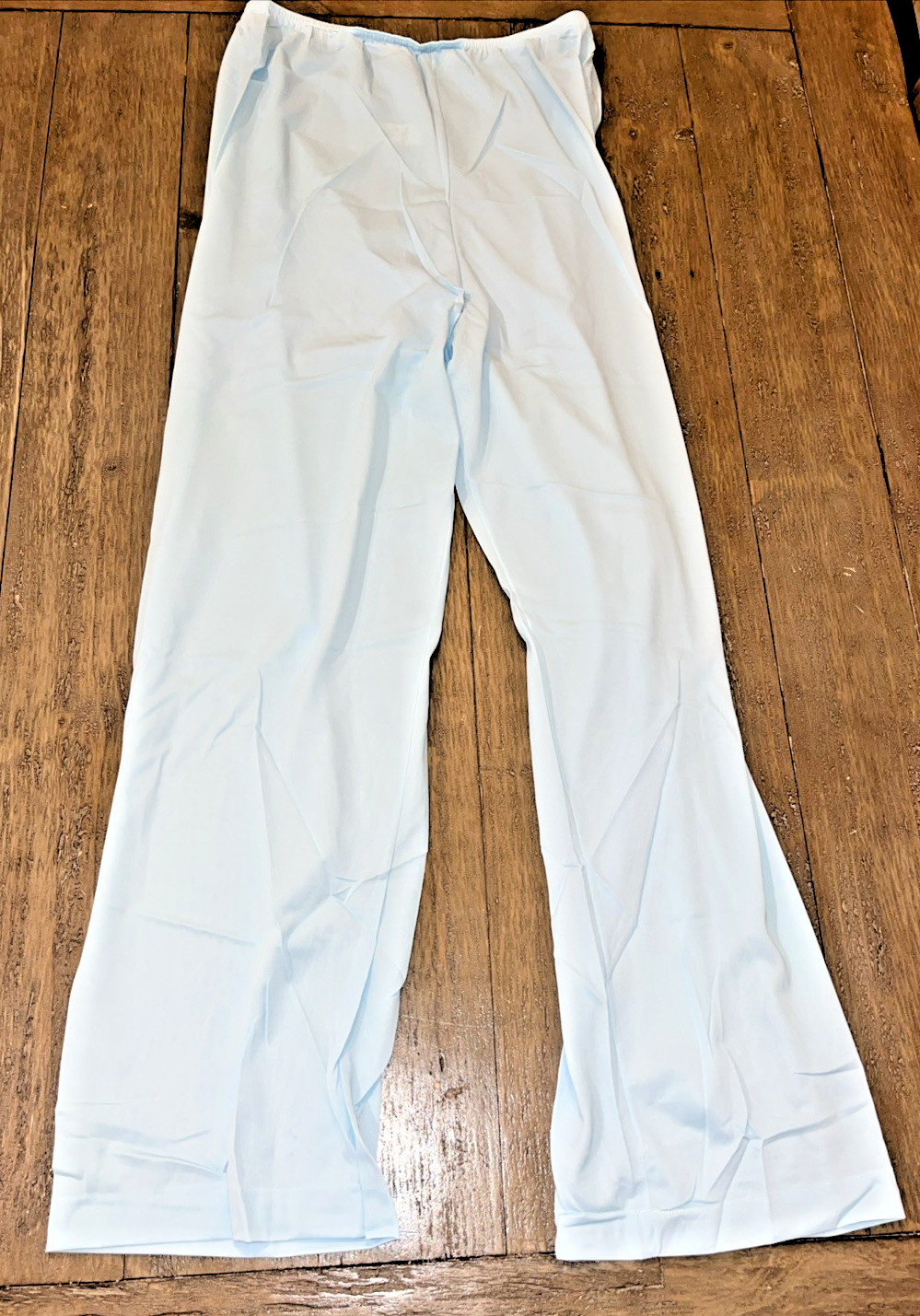 VTG Texsheen Pajama Set Lace Blue Nylon Sz 40 Pants & Top Lingerie EUC B15