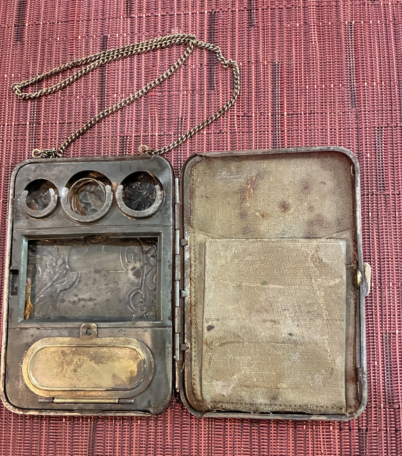 Antique Art Nouveau Silverplate Dance Purse Necessaire Coin Purse Vanity Case