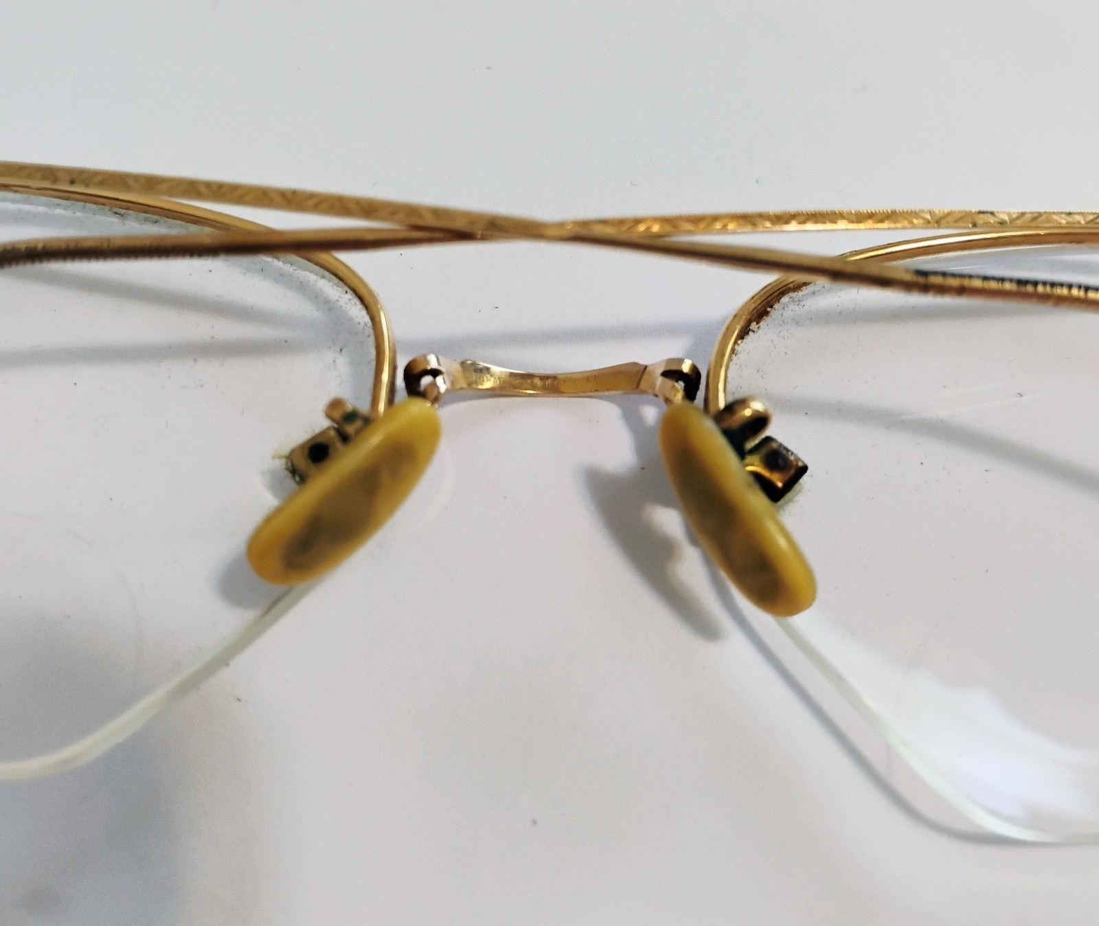 Vintage/Antique Artcraft Bifocal Eyeglasses Wire Frame Half Octagon 12 KT GF