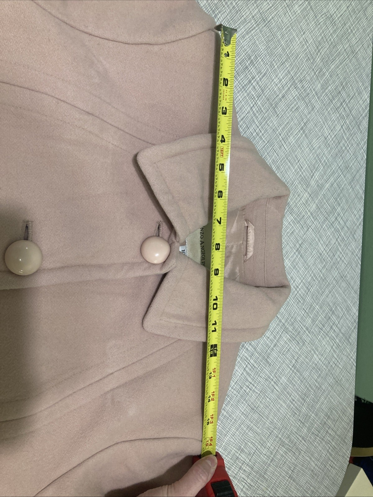Vtg 90s Y2K Enzo Angiolini Wool Cashmere Blend Pink Walking Coat Jacket Sz 10 S