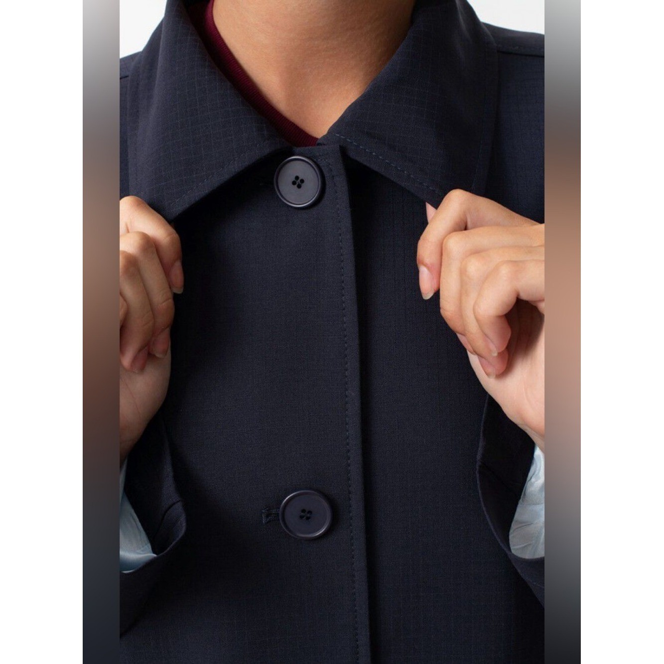 American Vintage Women’s size M/L Trench Doacity Coat Navy Lagenlook NWT
