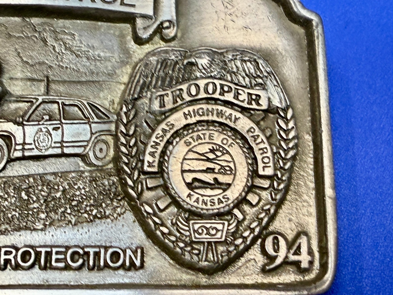 Kansas Highway Patrol Trooper K9 Unit Narcotics Detection Program 94 Belt Buckle