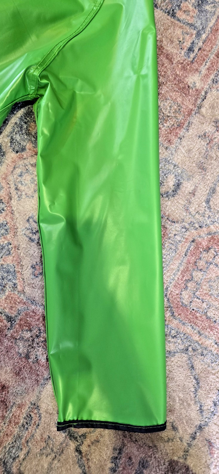 Rainskins Vintage 1980s Reversible Vinyl Rain Coat Jacket Green Blue Medium