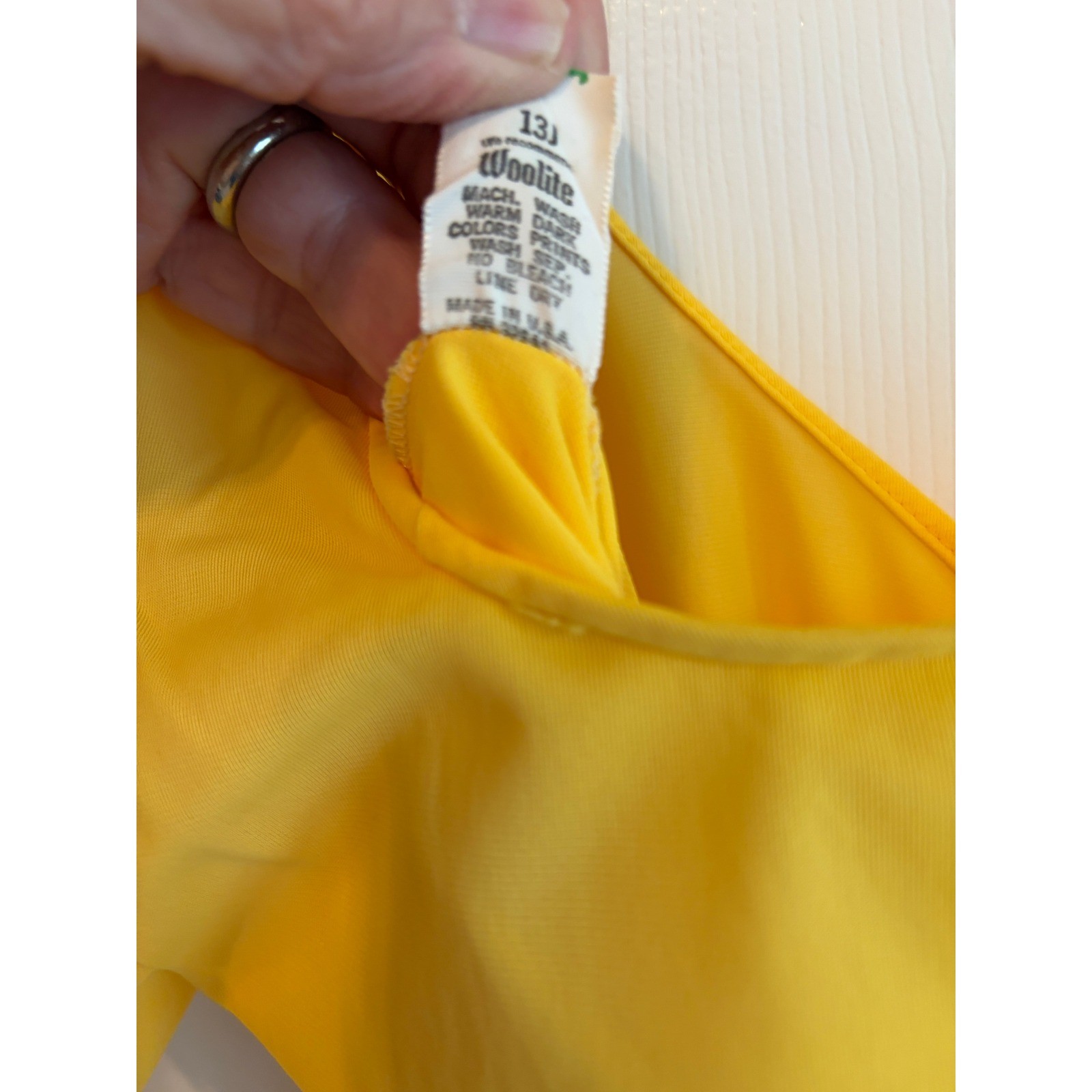 Vintage Juniper Yellow Empire Waist Maxi Dress Square Neck Keyhole Back USA Made