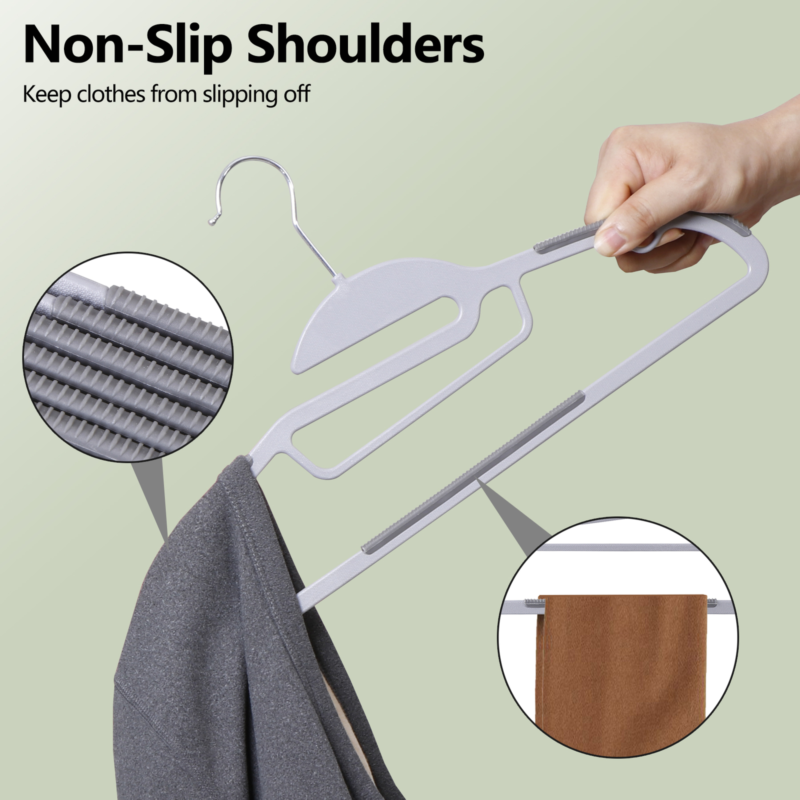 50 Pack Plastic Clothes Hangers Heavy-Duty w/360° Swivel Hook & Non-Slip Design