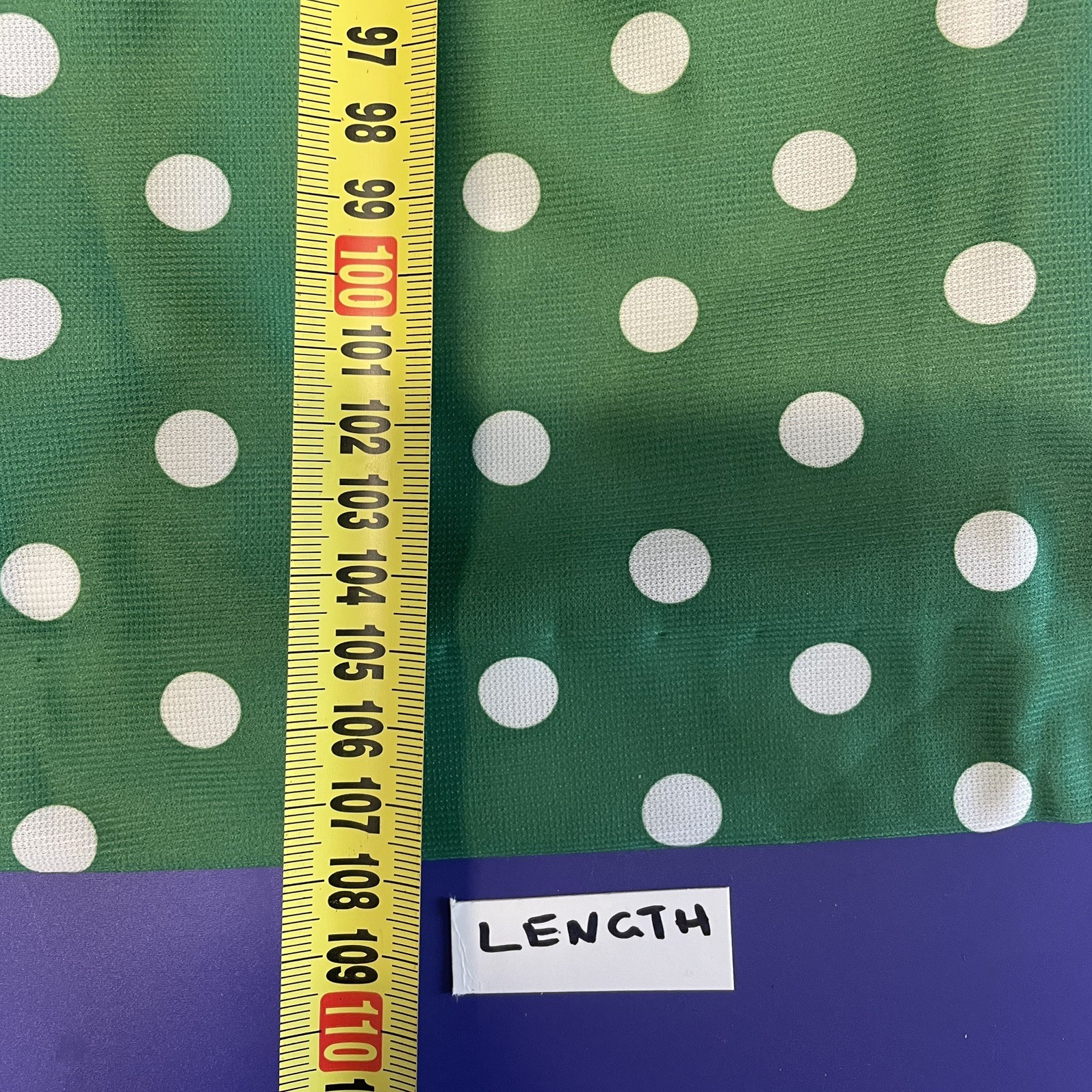 Vintage 70s Unworn size XL Midi Dress Green Spots Fit & Flare ‘Osti’ tags