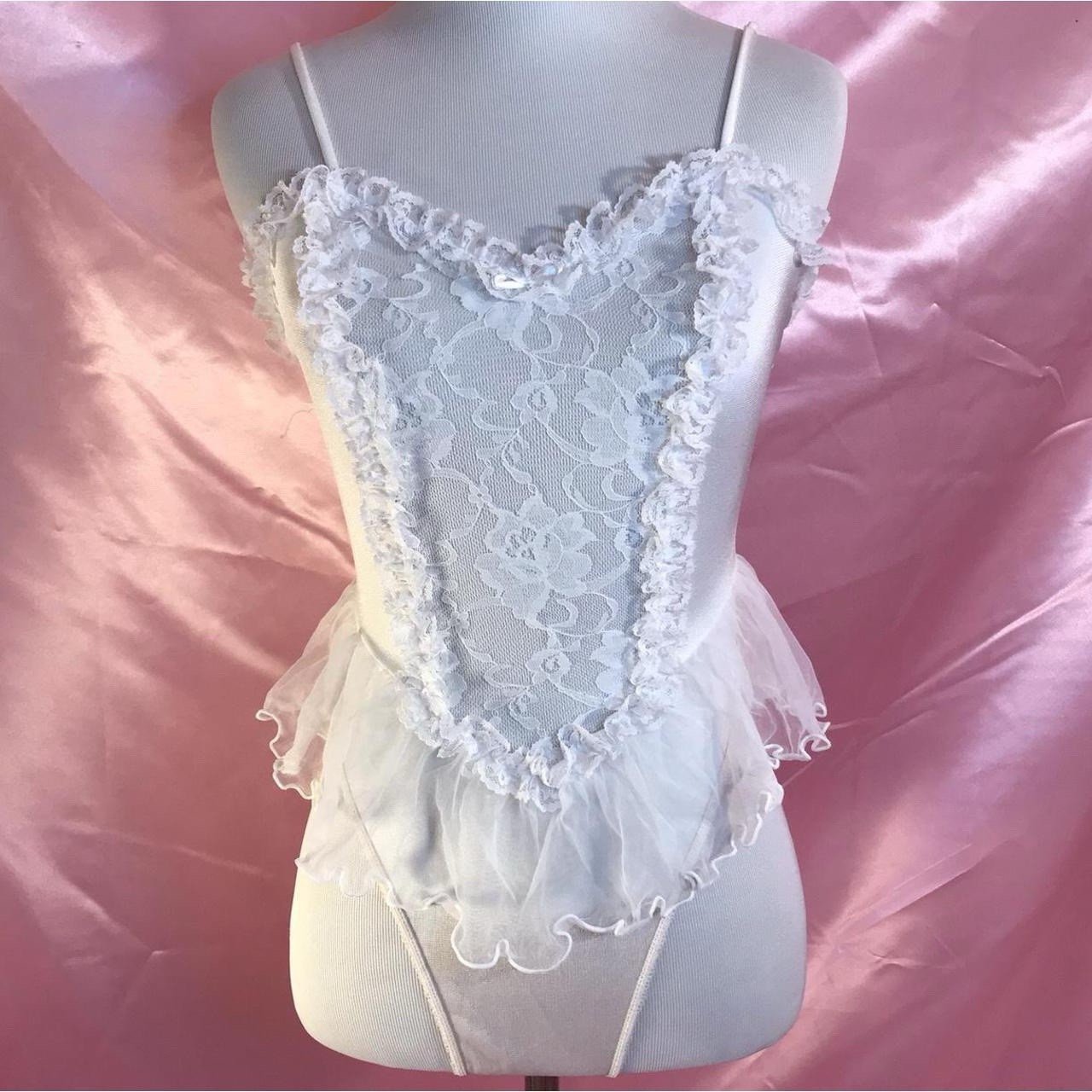Vintage Delicates White Lace Teddy