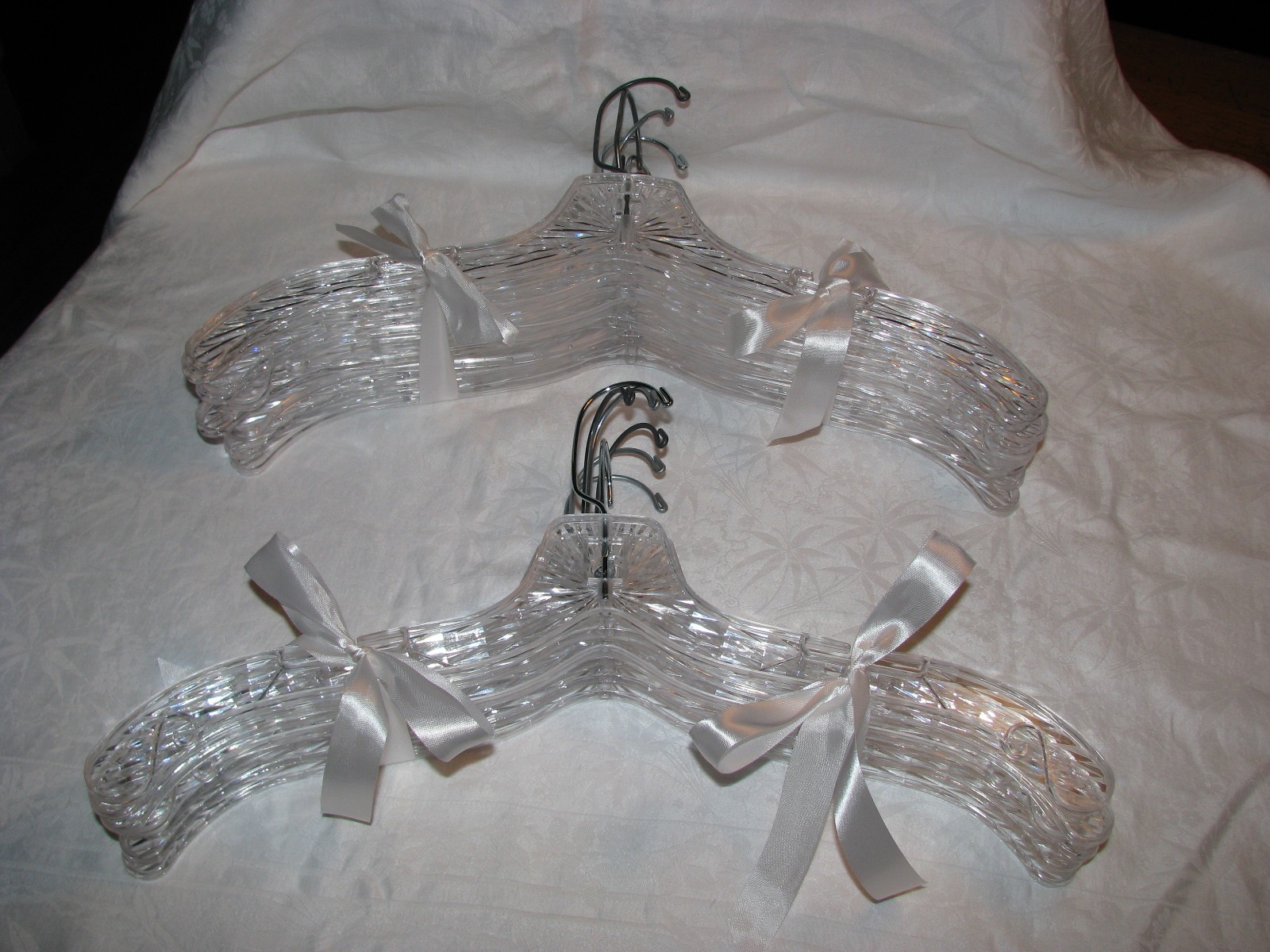 Group of 16 VTG Crystal Clear Plastic Coat Hangers