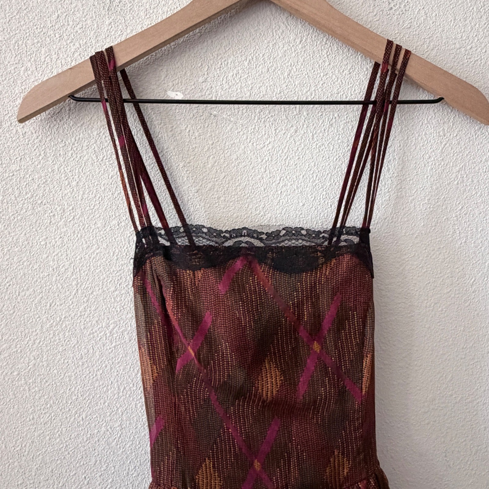VINTAGE Y2K Silk Mini Dress Babydoll Lace Academia Homecoming HOCO Size XS S