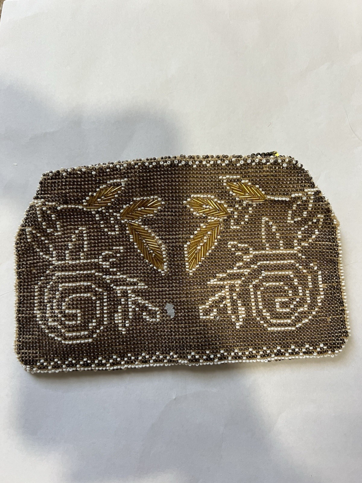 Vintage Art Deco Micro Beaded Clutch Purse made in Czechoslovakia