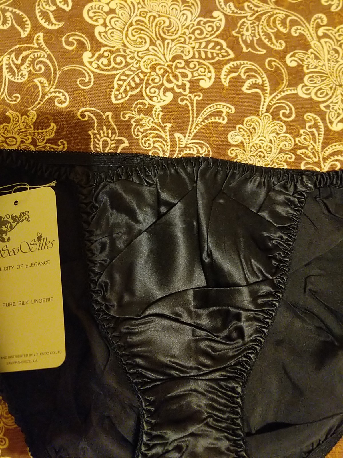 Vtg Soo Silks Satin String Bikini Panties Size Medium