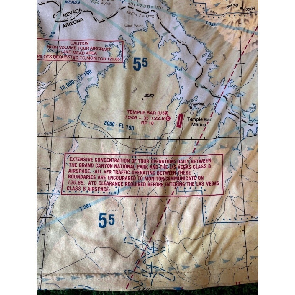 Mens Aviation Map Print Graphic T Shirt Large All Over Print Las Vegas Airway
