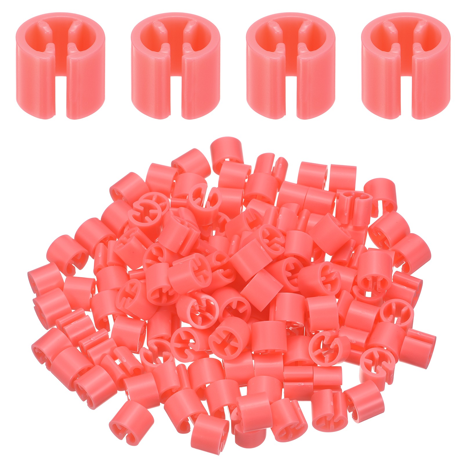 120Pcs Hanger Size Markers, Fit 3-5mm Rod Hanger Tags Organization, Deep Pink