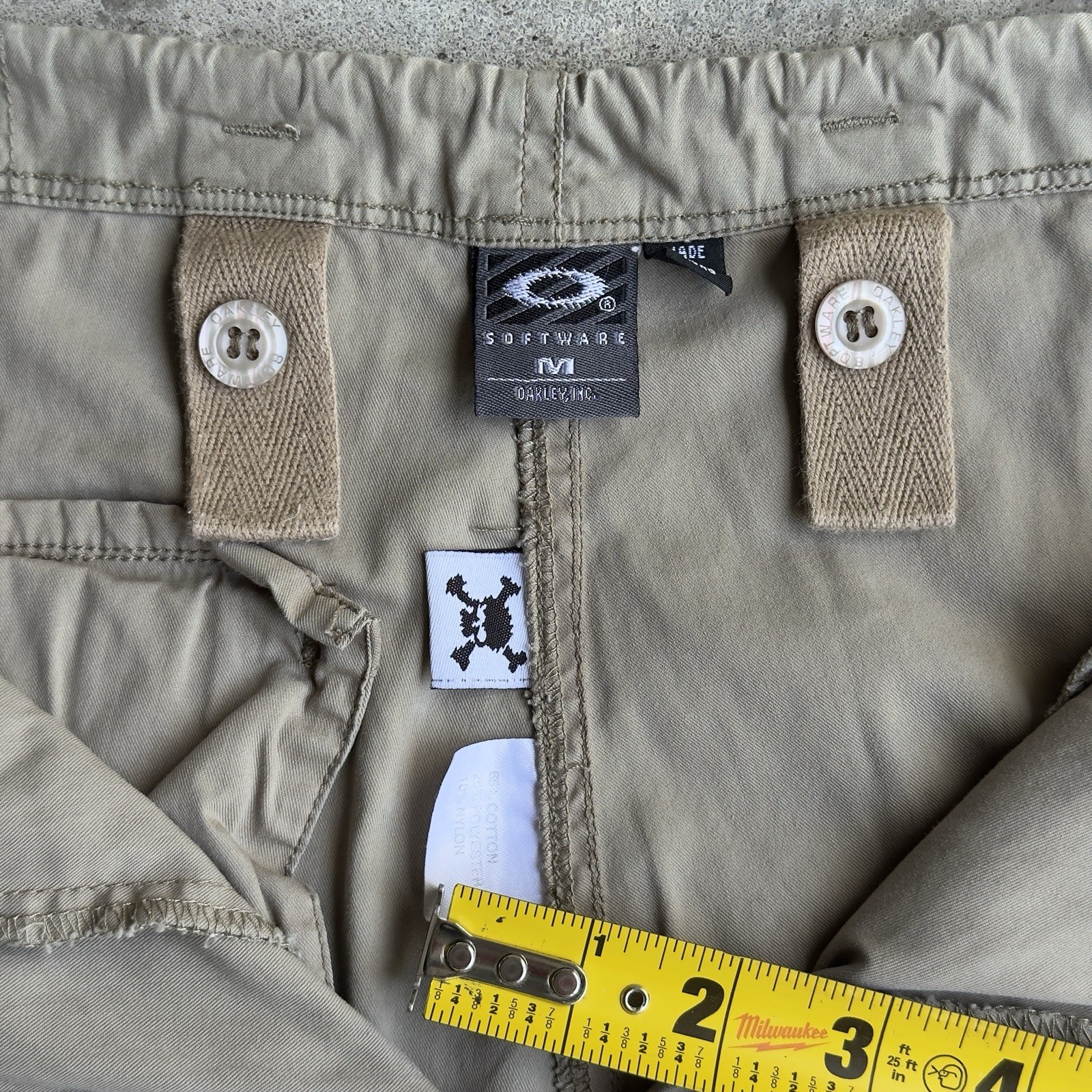 Vintage OAKLEY SOFTWARE Skull Cargo Pants M Cotton Nylon GORPCORE Streetwear 90s