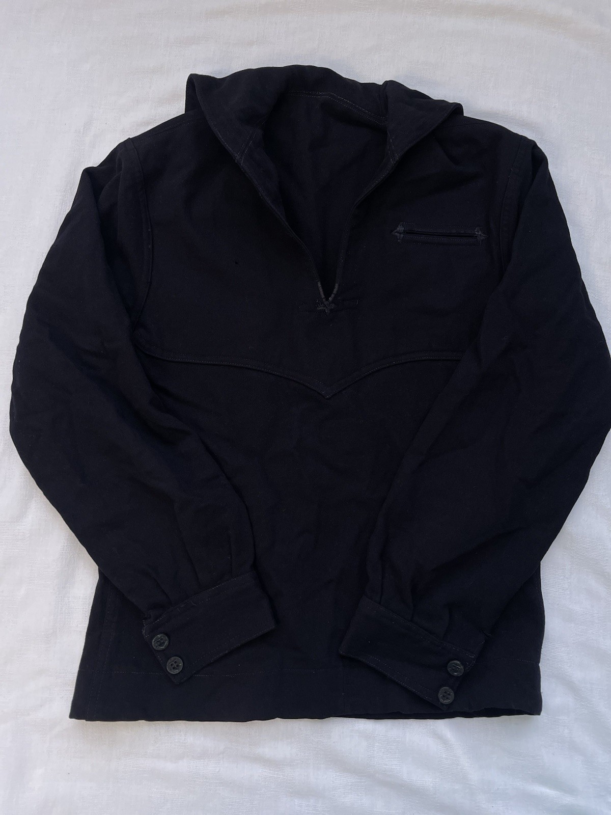VTG US Navy 1940s WWII Wool Sailor Uniform Shirt Blue Men XS/S Cracker Jack
