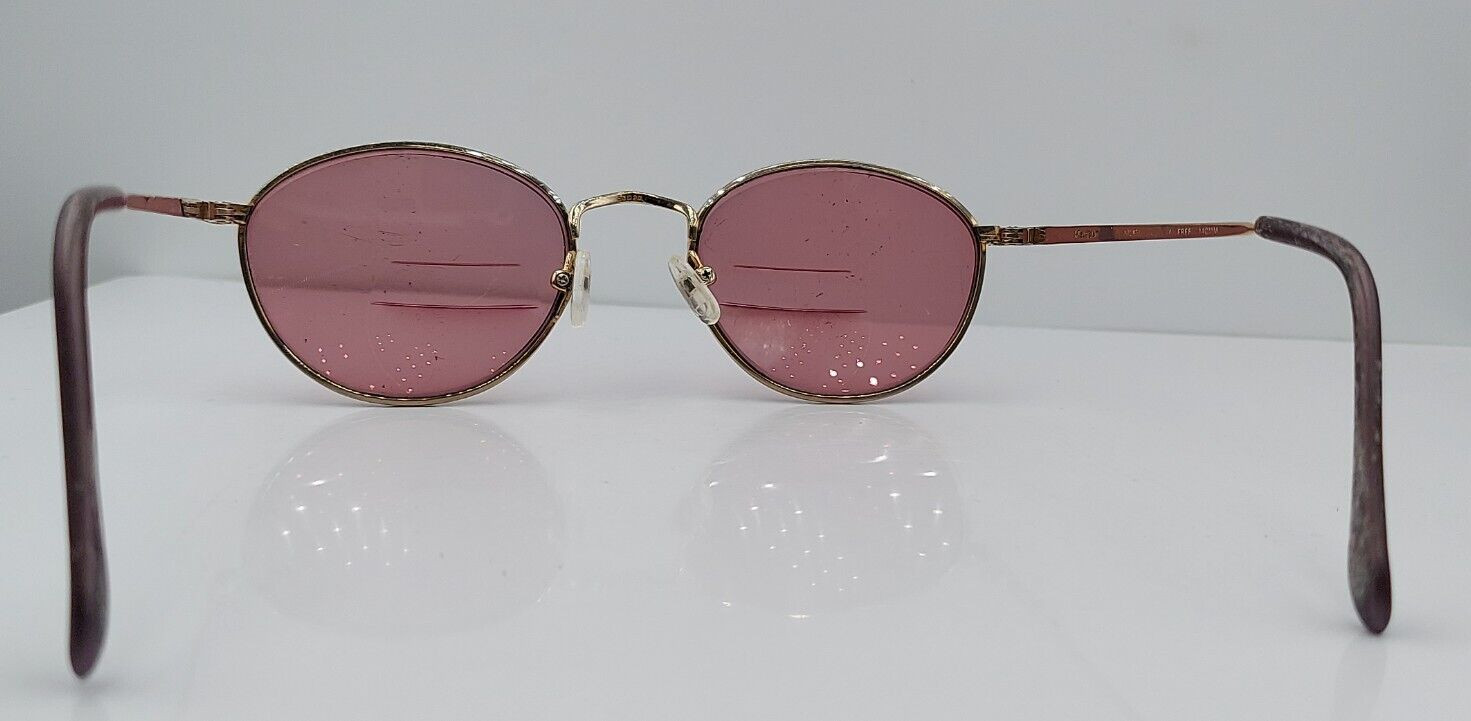 Vintage Charmant Pink Gold Oval Metal Sunglasses Japan FRAMES ONLY